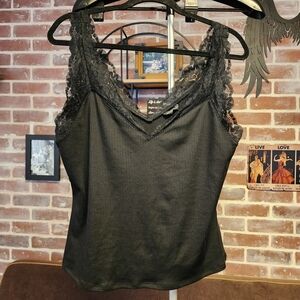Guess Black Lace Detail Top